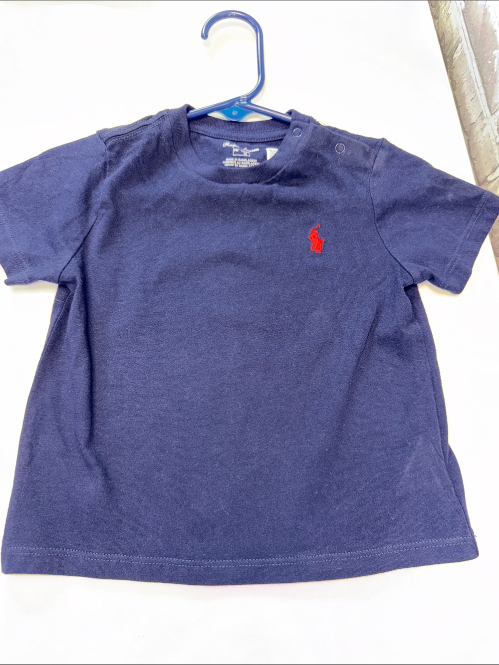 Polo by Ralph Lauren Navy Short-Sleeve Baby Tee with Red Pony